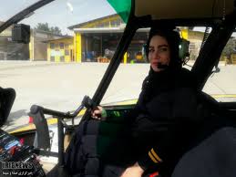پرواز تاریخی اولین زن خلبان هلکوپتر در ایران