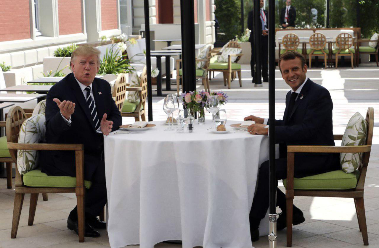 ناهار کاری ترامپ و ماکرون در حاشیه نشست سران گروه هفت