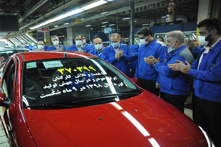 رکورد تولید یک ساله ایران خودرو