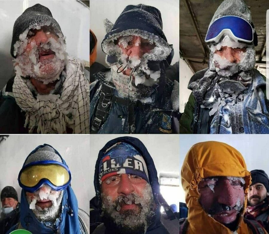 عکس‌های عجیب از کوهنوردان نجات یافته از زیر بهمن