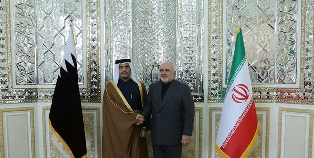 دیدار وزیر خارجه قطر با محمدجواد ظریف در تهران