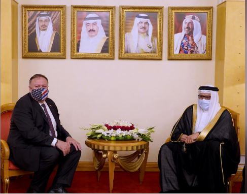 دیدار پمپئو با وزیر خارجه بحرین