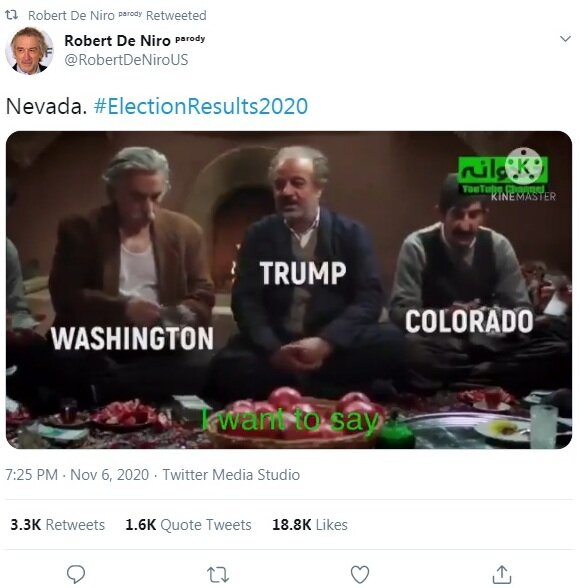 بازتاب کلیپ‌های طنز ایرانی درباره انتخابات آمریکا در توئیتر رابرت دنیرو