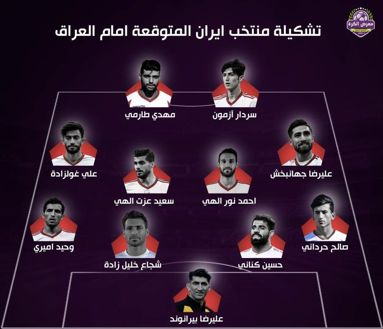 ترکیب احتمالی تیم ملی ایران مقابل عراق