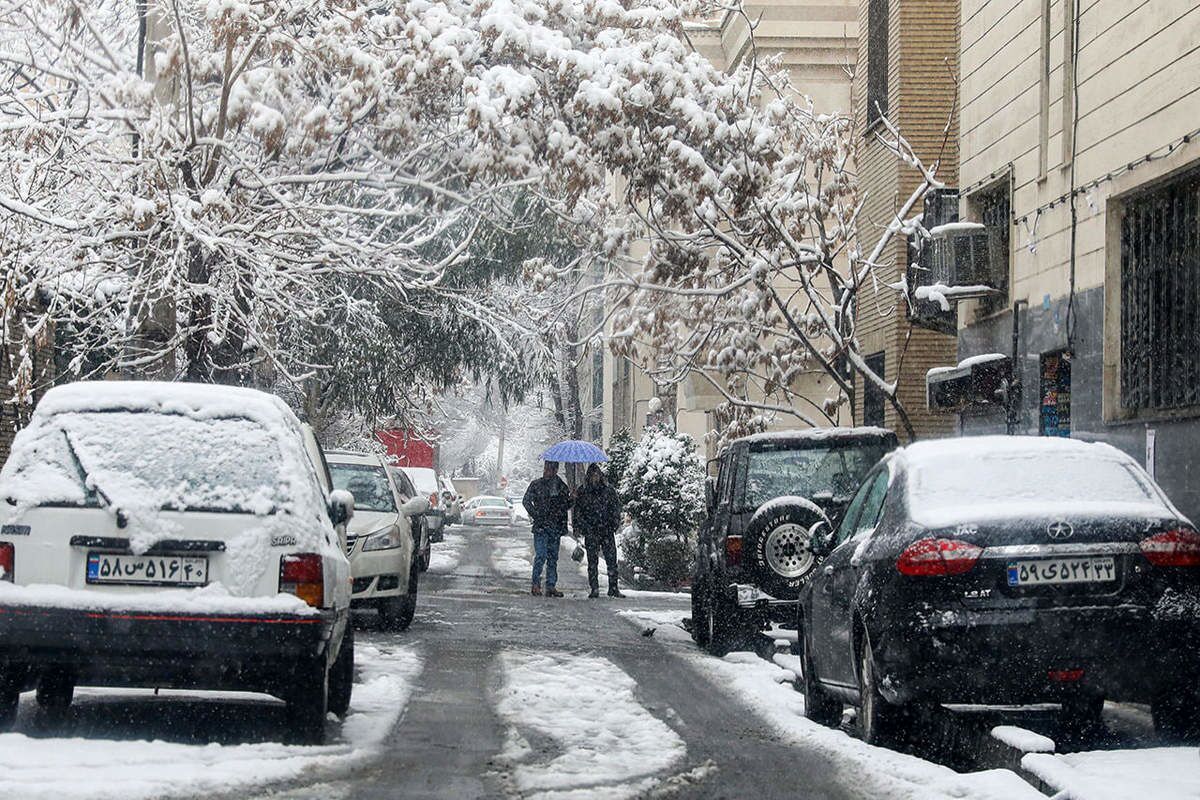 ویدئویی از بارش برف در تهران