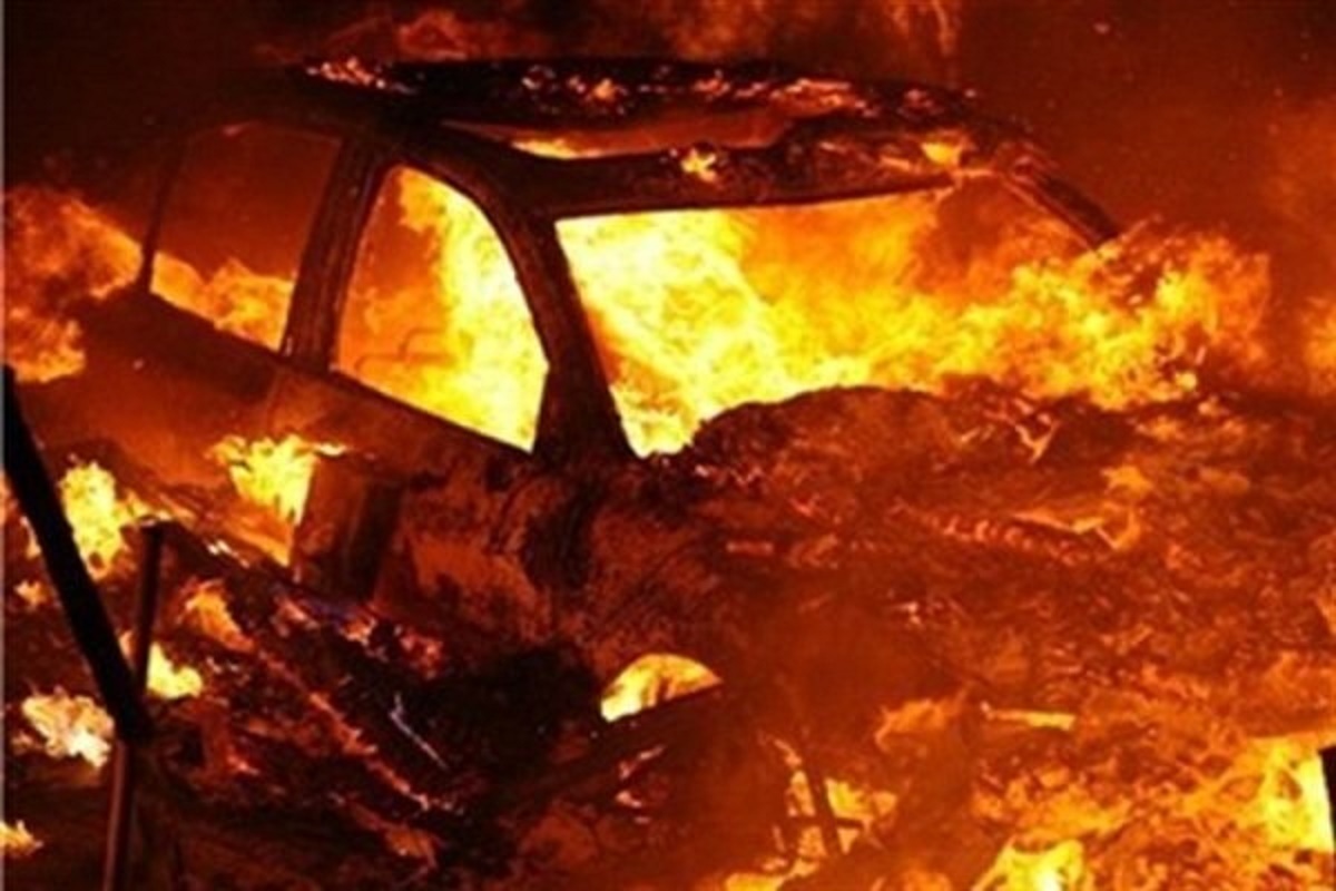 آتش‌سوزی عجیب یک خودروی سواری در قم