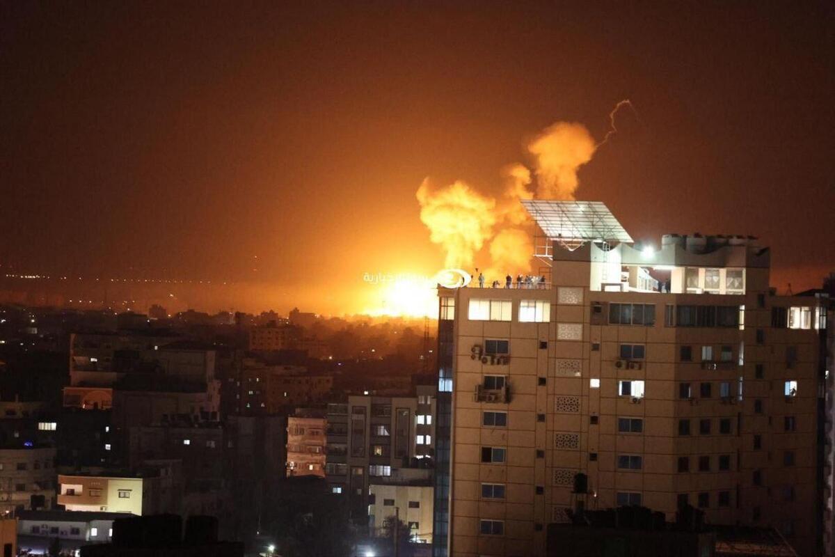 تصاویر تازه از حمله شبانه اسرائیل به غزه