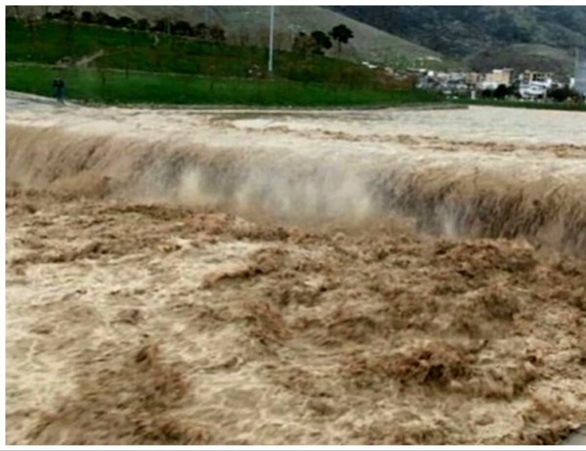 لحظات نفس‌گیر نجات یک شهروند از سیلاب فارس