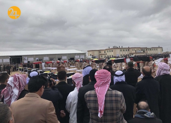 تشییع جنازه 104 ایزدی که توسط داعش کشته شدند