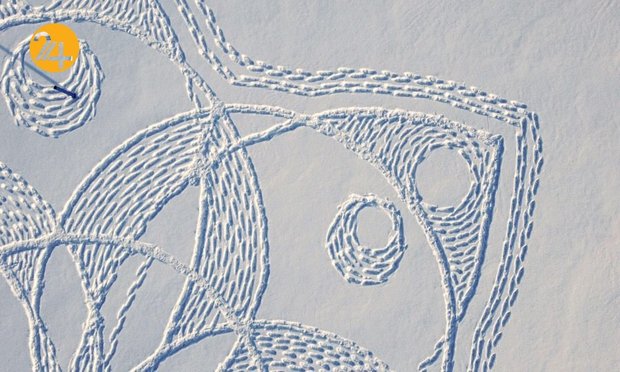 طراحی خلاقانه روی برف