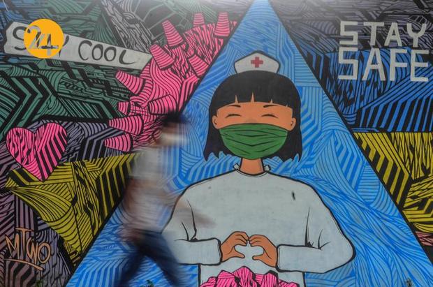 گرافیتی‌هایی با الهام از ویروس کرونا