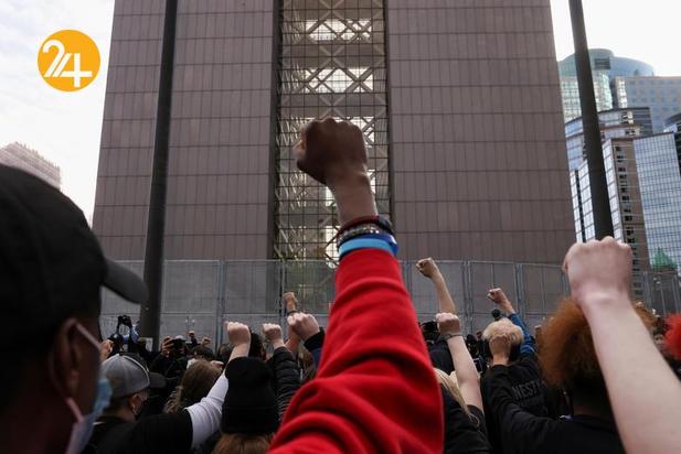 تجمع اعتراضی سیاهپوستان در آستانه محاکمه قاتل جورج فلوید